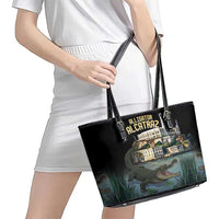 Everglades Alligator Alcatraz Florida Leather Tote Bag - Wonder Print Shop
