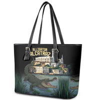 Everglades Alligator Alcatraz Florida Leather Tote Bag - Wonder Print Shop