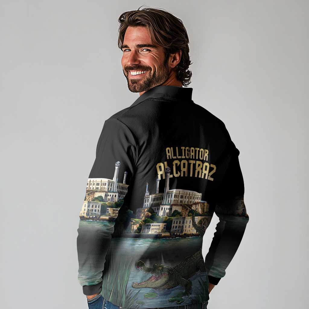 Everglades Alligator Alcatraz Florida Long Sleeve Polo Shirt - Wonder Print Shop