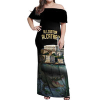 Everglades Alligator Alcatraz Florida Off Shoulder Maxi Dress - Wonder Print Shop