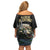 Everglades Alligator Alcatraz Florida Off Shoulder Short Dress - Wonder Print Shop