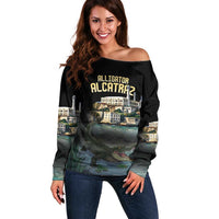 Everglades Alligator Alcatraz Florida Off Shoulder Sweater - Wonder Print Shop