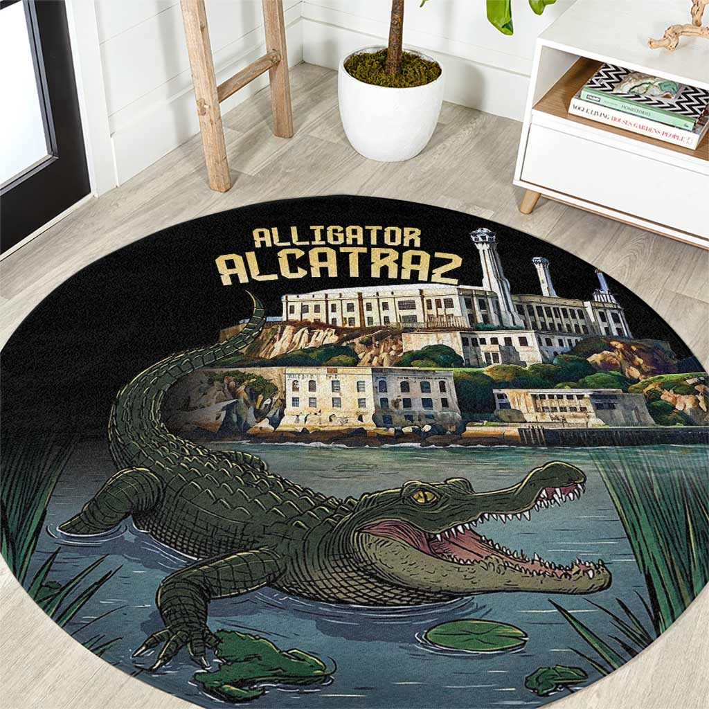 Everglades Alligator Alcatraz Florida Round Carpet - Wonder Print Shop