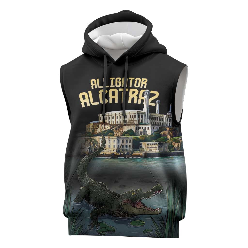 Everglades Alligator Alcatraz Florida Sleeveless Hoodie - Wonder Print Shop