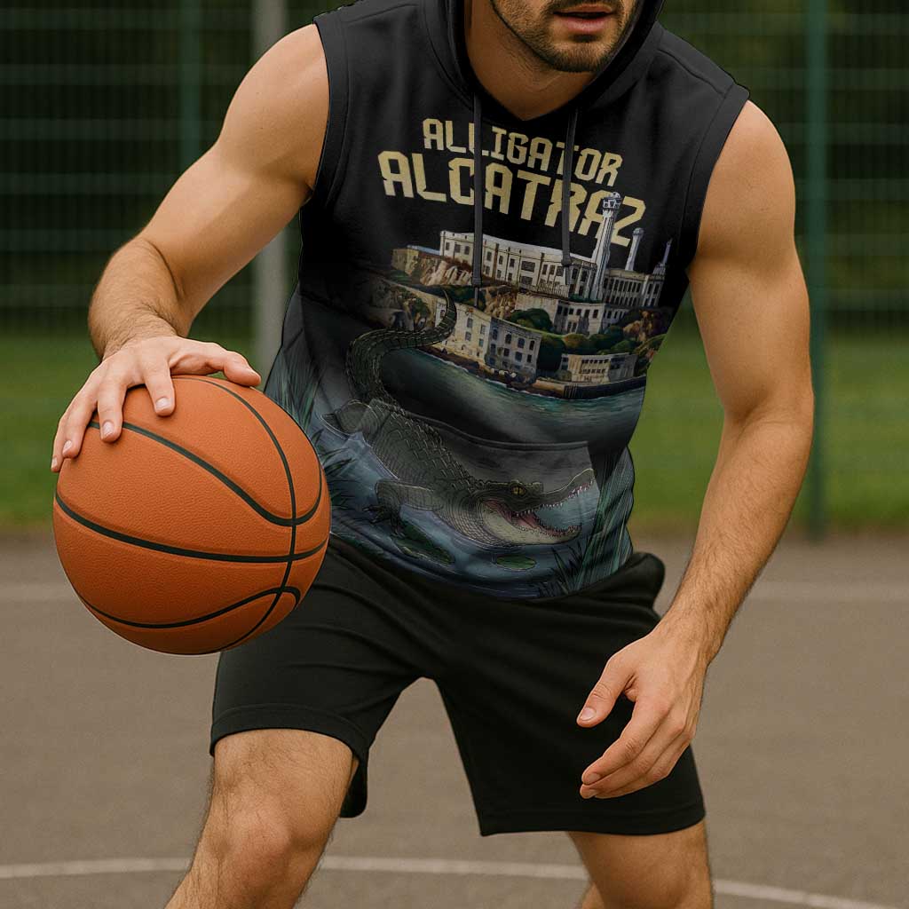 Everglades Alligator Alcatraz Florida Sleeveless Hoodie - Wonder Print Shop