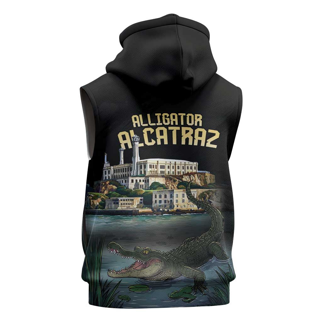 Everglades Alligator Alcatraz Florida Sleeveless Zip Hoodie - Wonder Print Shop