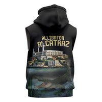 Everglades Alligator Alcatraz Florida Sleeveless Zip Hoodie - Wonder Print Shop