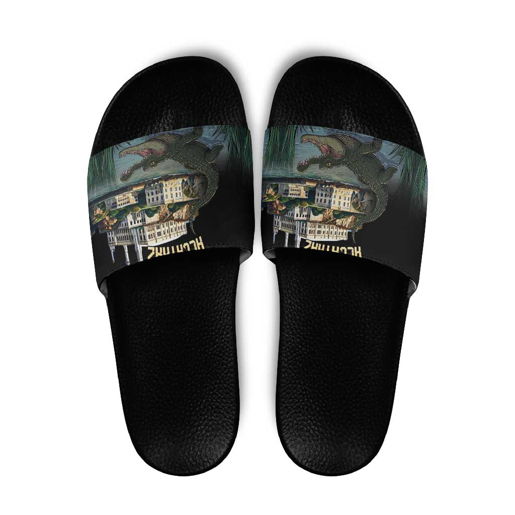 Everglades Alligator Alcatraz Florida Slide Sandals - Wonder Print Shop