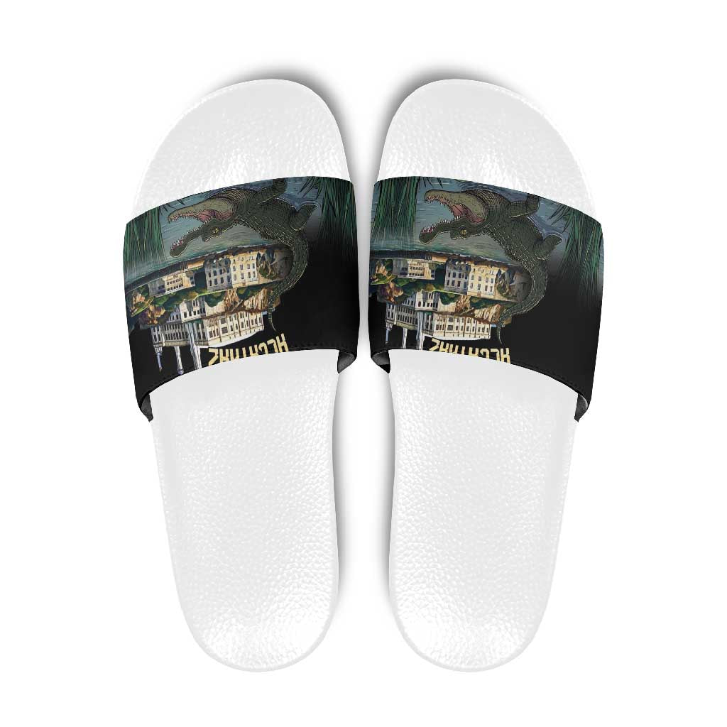 Everglades Alligator Alcatraz Florida Slide Sandals - Wonder Print Shop