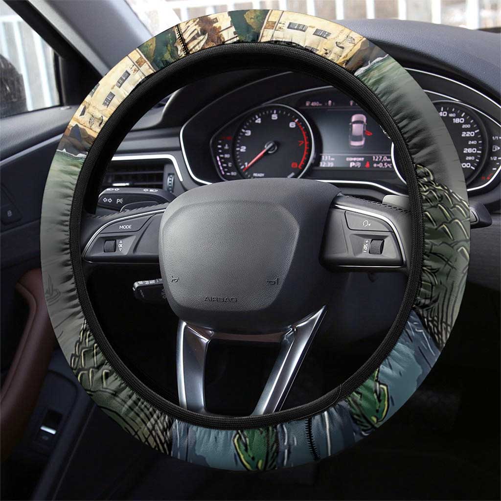 Everglades Alligator Alcatraz Florida Steering Wheel Cover - Wonder Print Shop