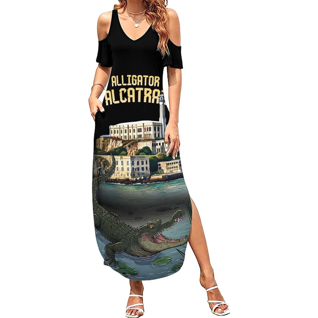 Everglades Alligator Alcatraz Florida Summer Maxi Dress - Wonder Print Shop