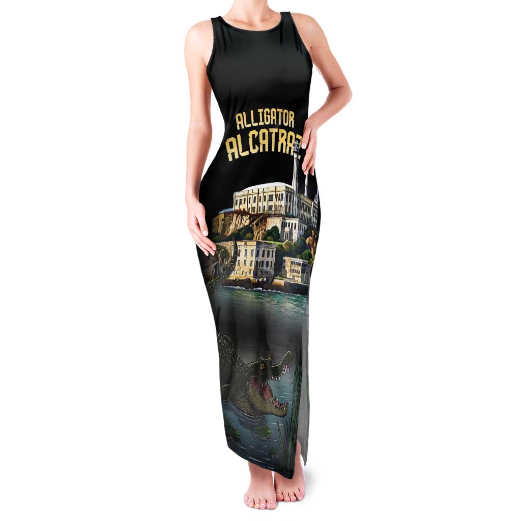 Everglades Alligator Alcatraz Florida Tank Maxi Dress - Wonder Print Shop