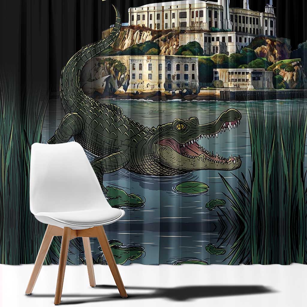 Everglades Alligator Alcatraz Florida Window Curtain - Wonder Print Shop