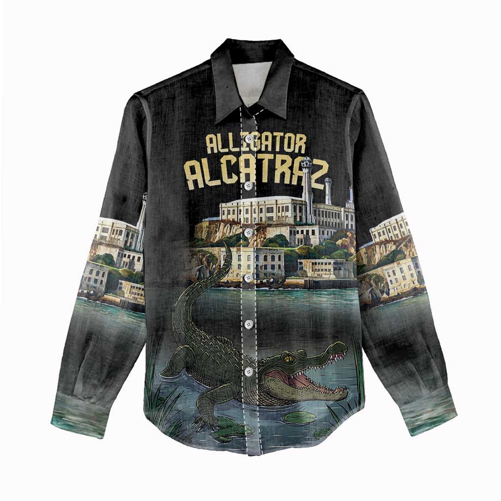 Everglades Alligator Alcatraz Florida Women Casual Shirt - Wonder Print Shop