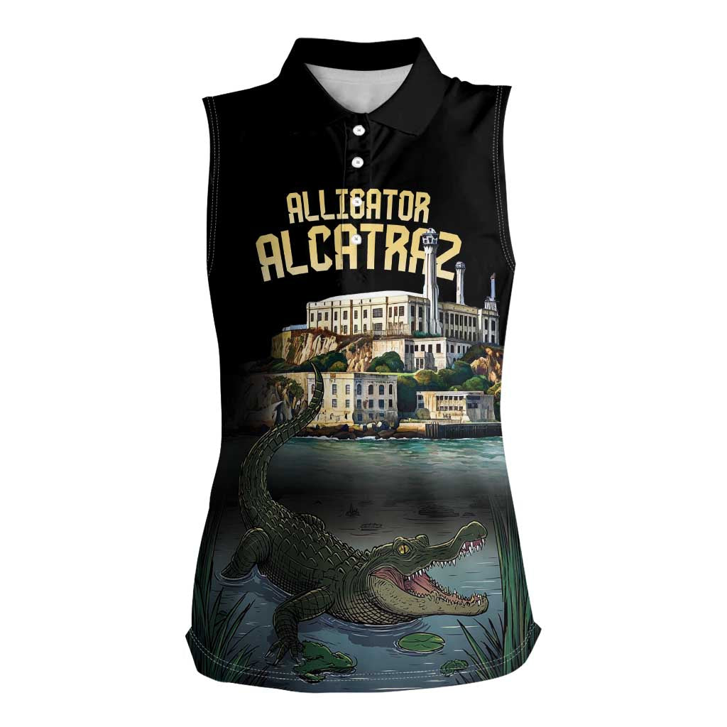 Everglades Alligator Alcatraz Florida Women Sleeveless Polo Shirt - Wonder Print Shop