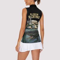 Everglades Alligator Alcatraz Florida Women Sleeveless Polo Shirt - Wonder Print Shop