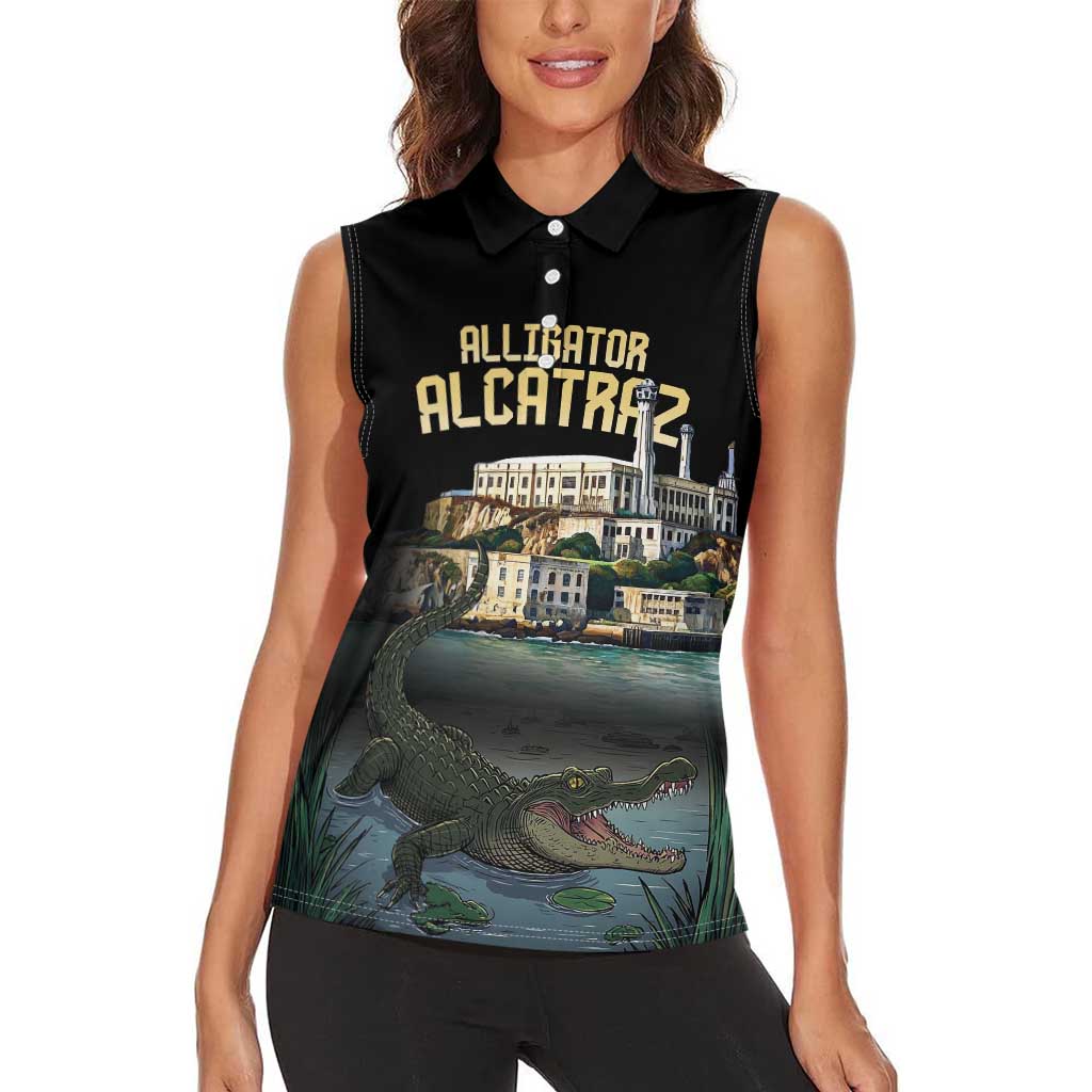 Everglades Alligator Alcatraz Florida Women Sleeveless Polo Shirt - Wonder Print Shop