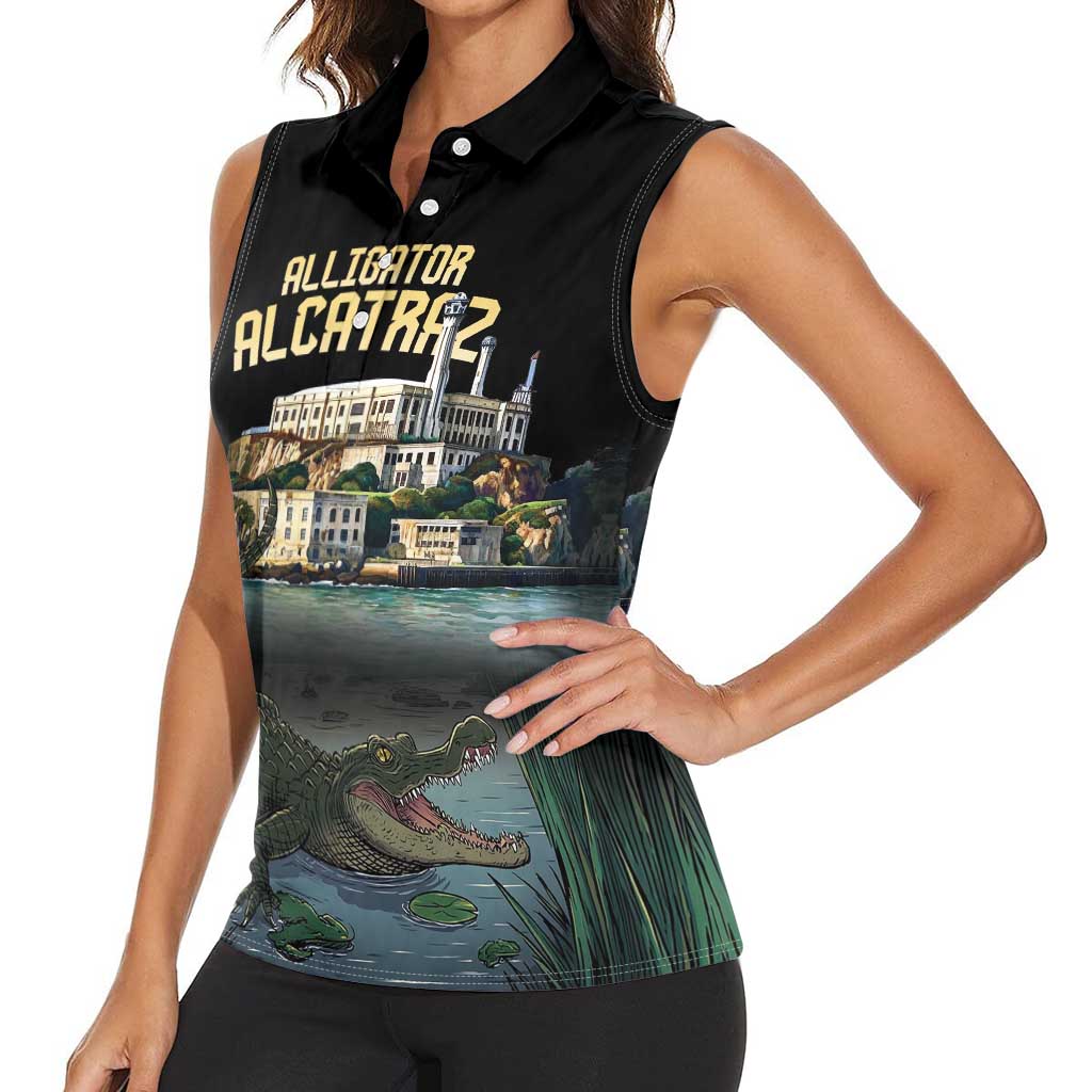 Everglades Alligator Alcatraz Florida Women Sleeveless Polo Shirt - Wonder Print Shop