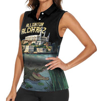 Everglades Alligator Alcatraz Florida Women Sleeveless Polo Shirt - Wonder Print Shop