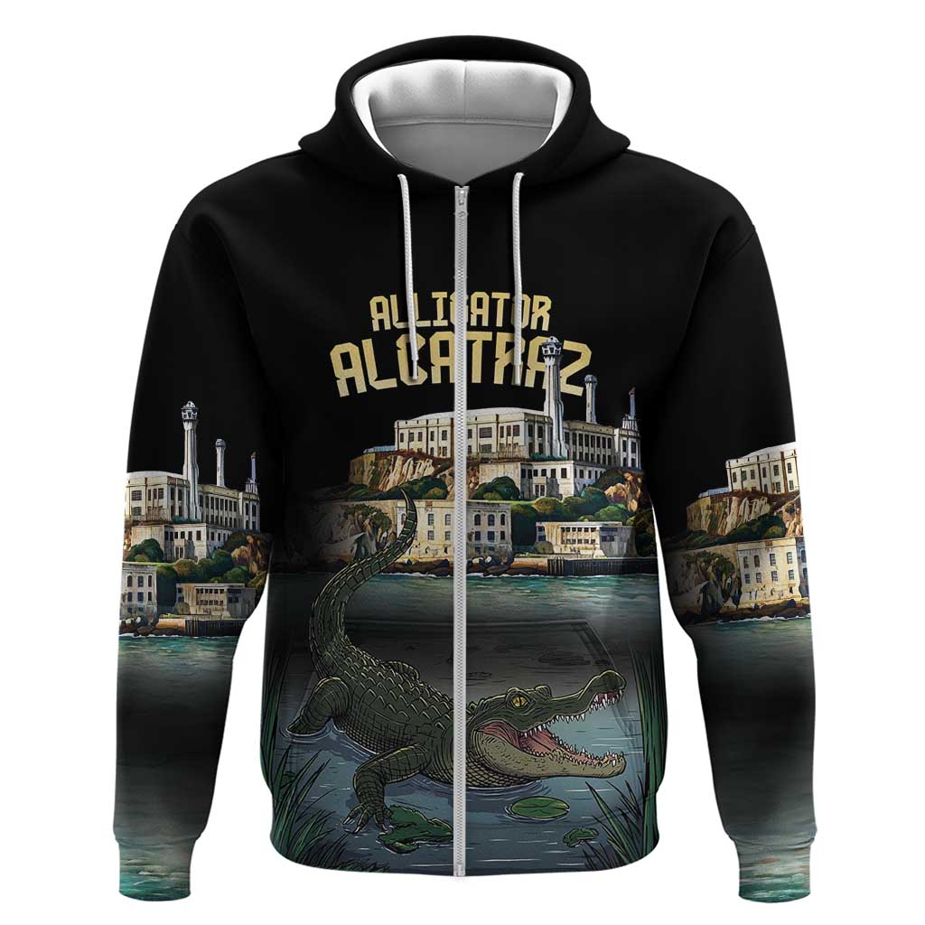 Everglades Alligator Alcatraz Florida Zip Hoodie - Wonder Print Shop