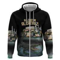Everglades Alligator Alcatraz Florida Zip Hoodie - Wonder Print Shop