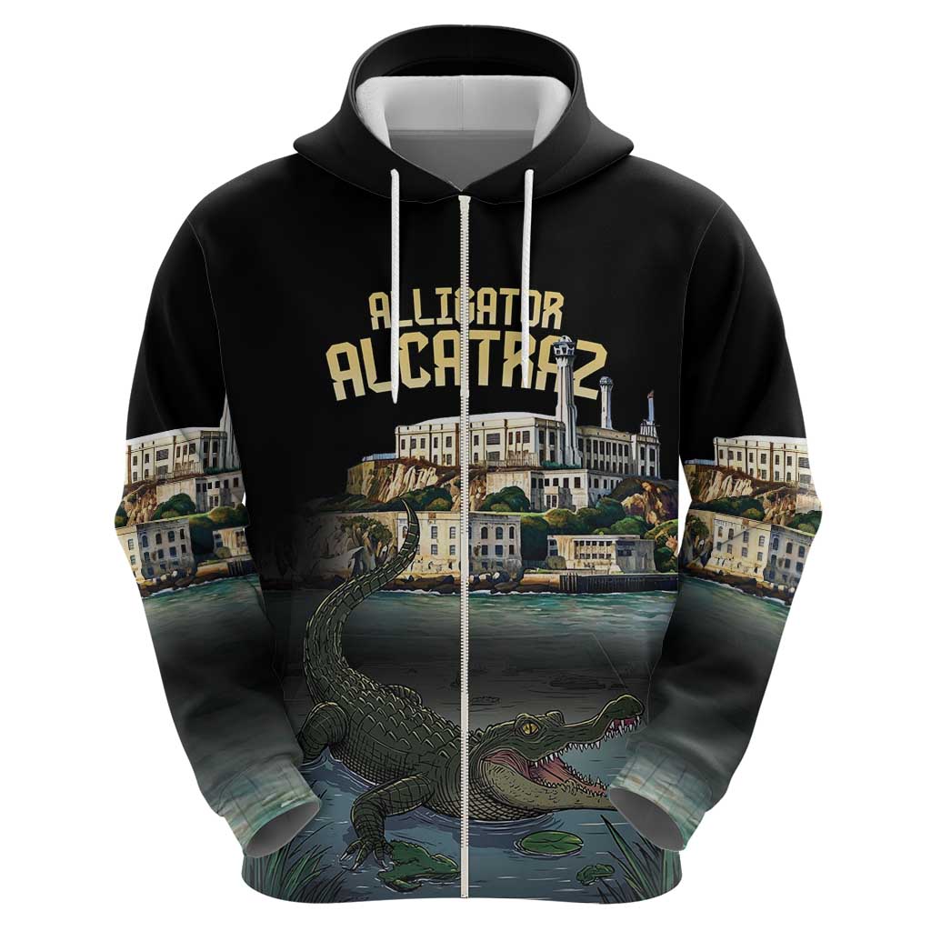 Everglades Alligator Alcatraz Florida Zip Hoodie - Wonder Print Shop