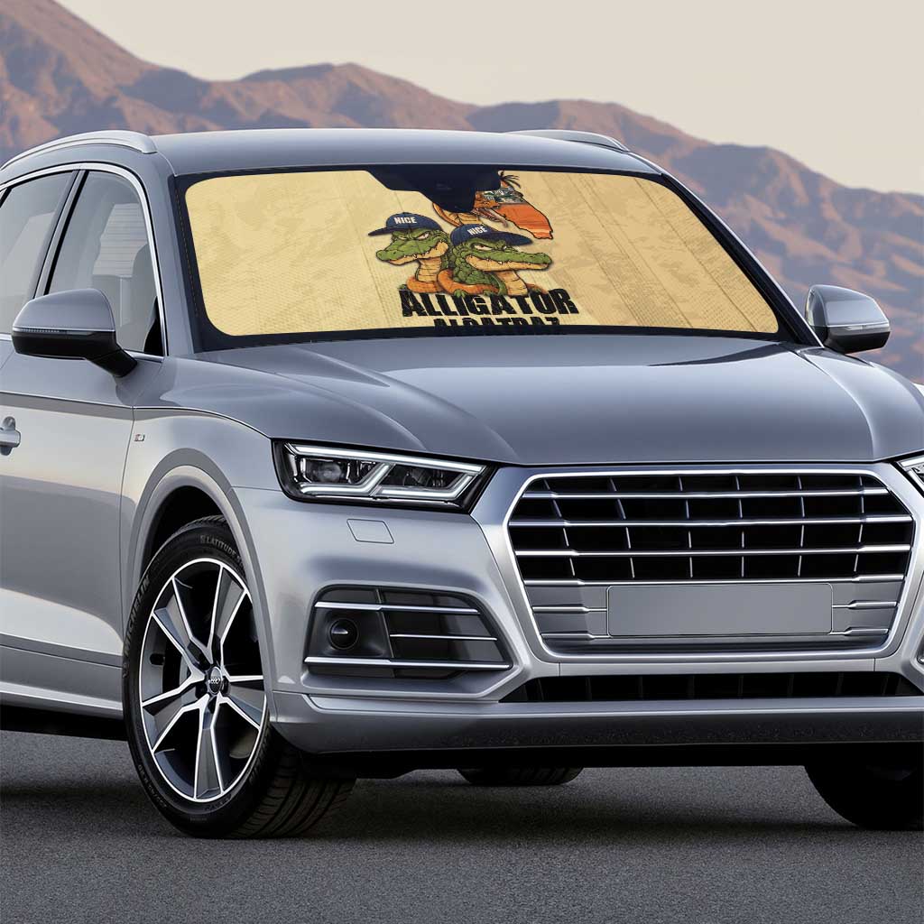 Alligator Alcatraz Prison Florida Everglades Auto Sun Shade - Wonder Print Shop