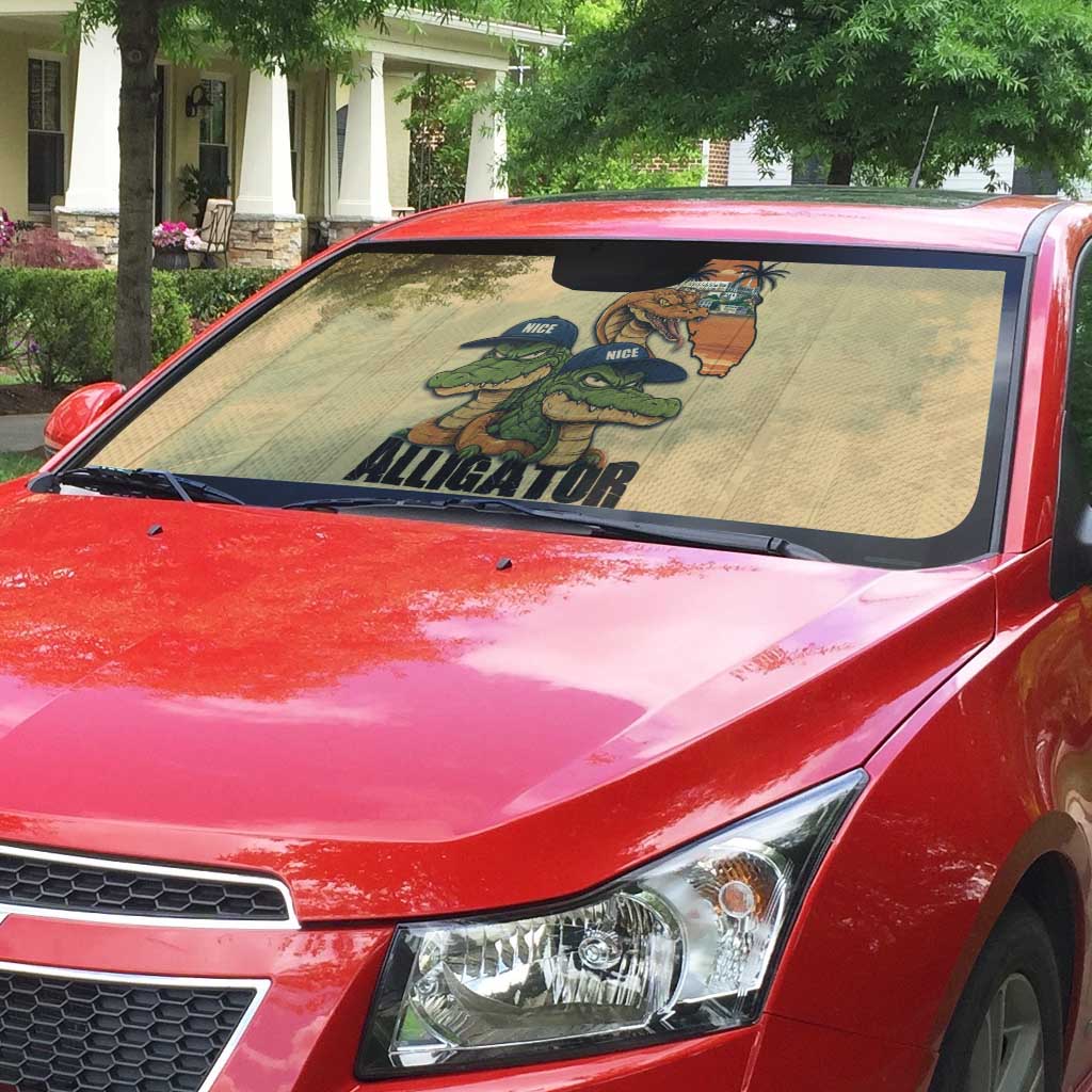 Alligator Alcatraz Prison Florida Everglades Auto Sun Shade - Wonder Print Shop