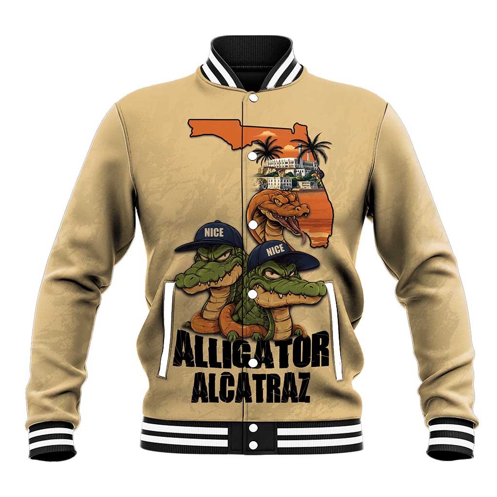 Alligator Alcatraz Prison Florida Everglades Baseball Jacket - Wonder Print Shop
