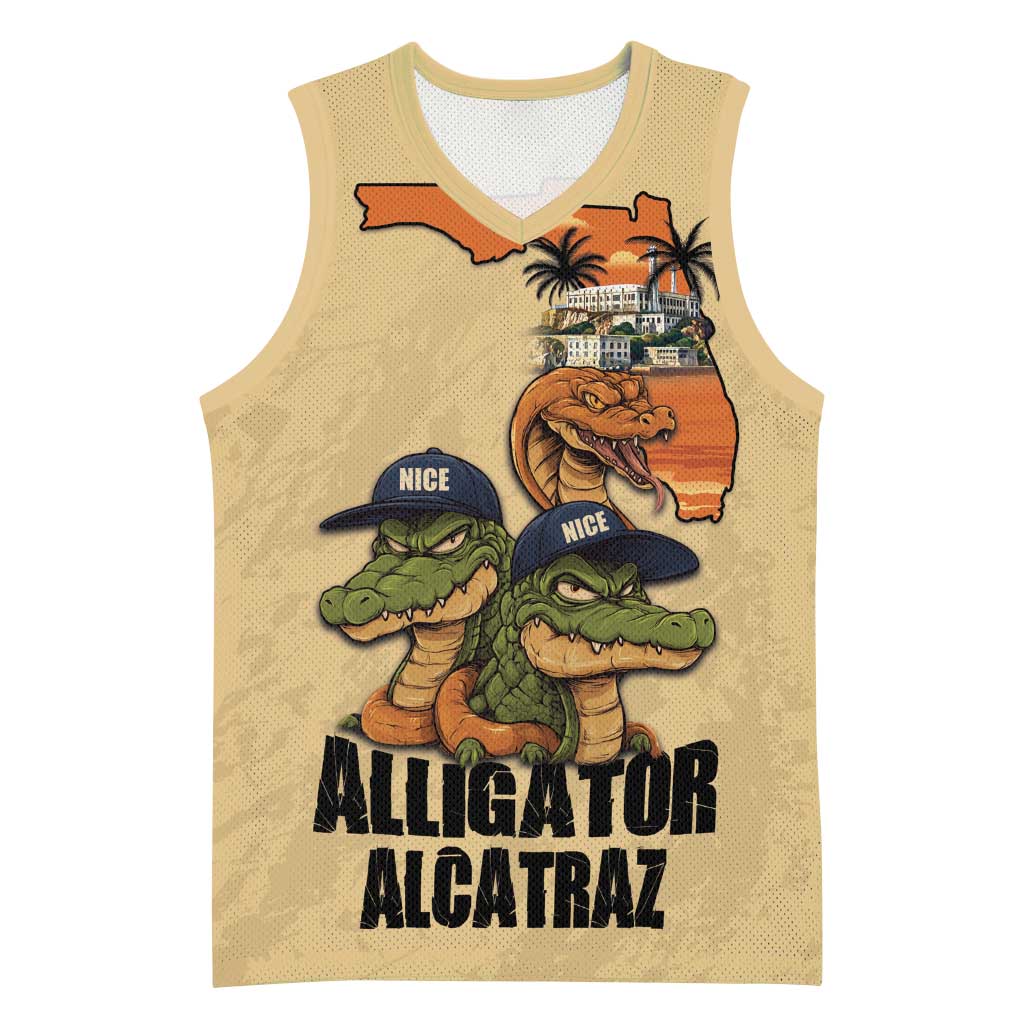 Alligator Alcatraz Prison Florida Everglades Basketball Jersey - Wonder Print Shop