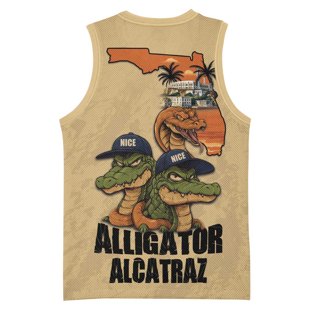 Alligator Alcatraz Prison Florida Everglades Basketball Jersey - Wonder Print Shop
