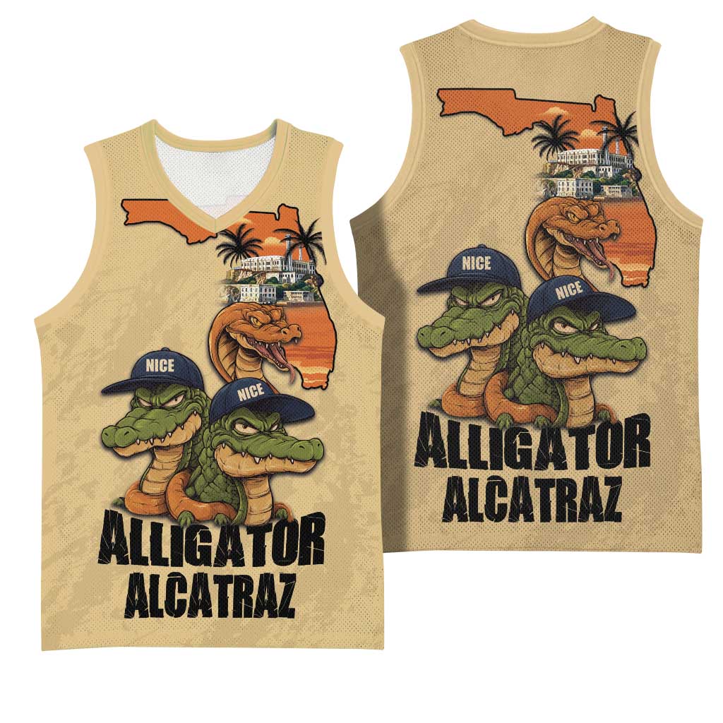 Alligator Alcatraz Prison Florida Everglades Basketball Jersey - Wonder Print Shop