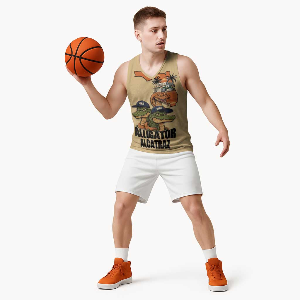 Alligator Alcatraz Prison Florida Everglades Basketball Jersey - Wonder Print Shop