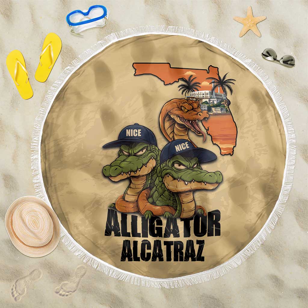 Alligator Alcatraz Prison Florida Everglades Beach Blanket - Wonder Print Shop