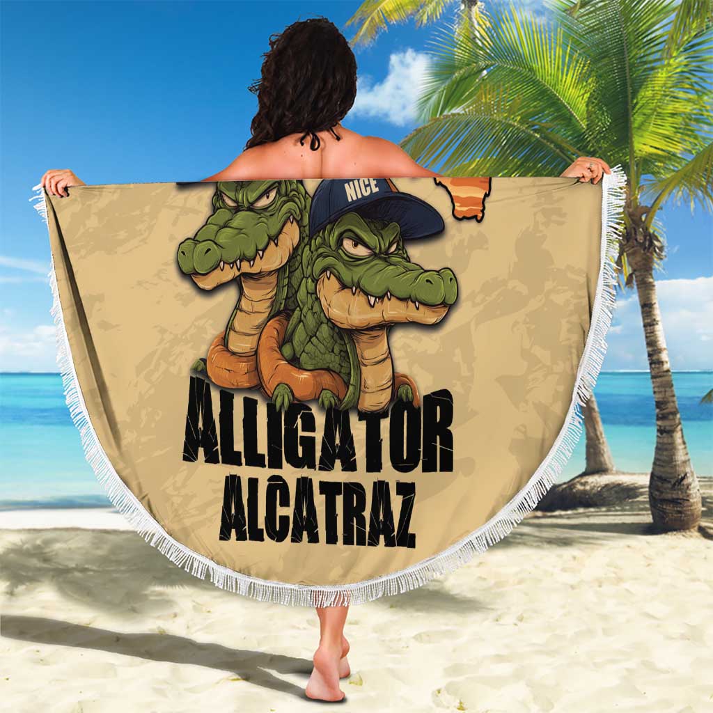 Alligator Alcatraz Prison Florida Everglades Beach Blanket - Wonder Print Shop