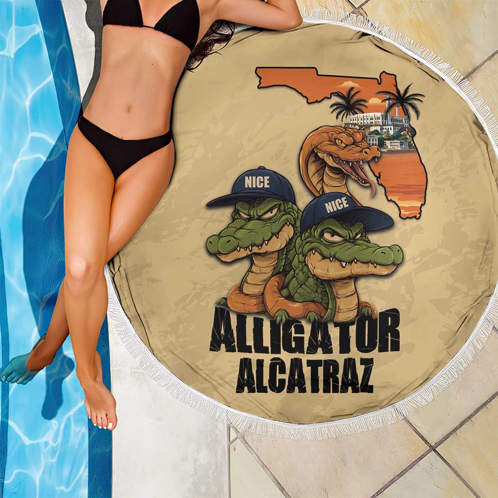 Alligator Alcatraz Prison Florida Everglades Beach Blanket - Wonder Print Shop