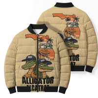 Alligator Alcatraz Prison Florida Everglades Bomber Puffer Jacket - Wonder Print Shop