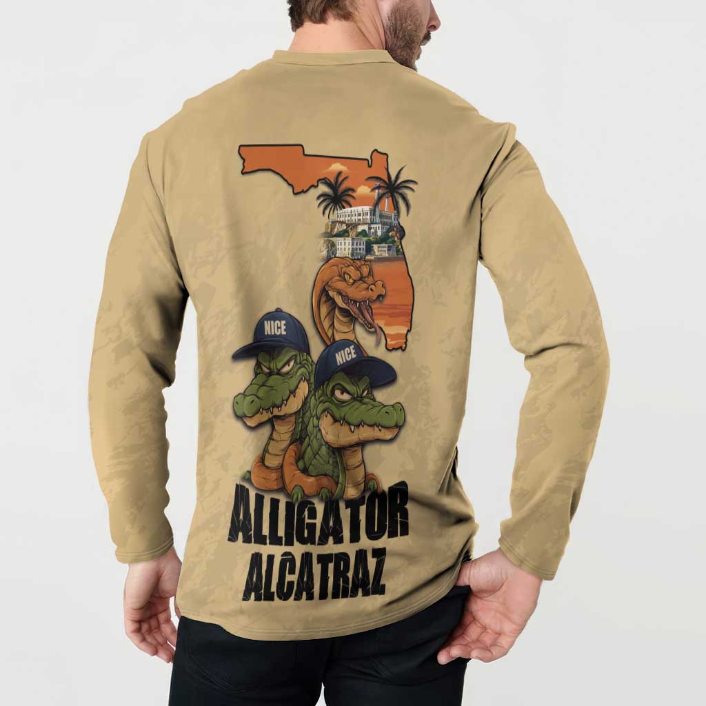 Alligator Alcatraz Prison Florida Everglades Button Sweatshirt - Wonder Print Shop