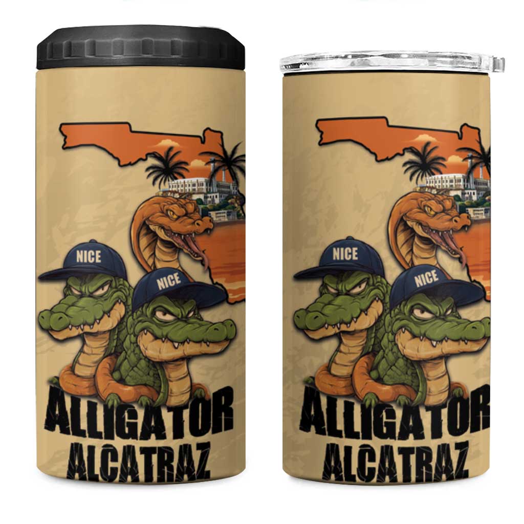 Alligator Alcatraz Prison Florida Everglades 4 in 1 Can Cooler Tumbler - Wonder Print Shop