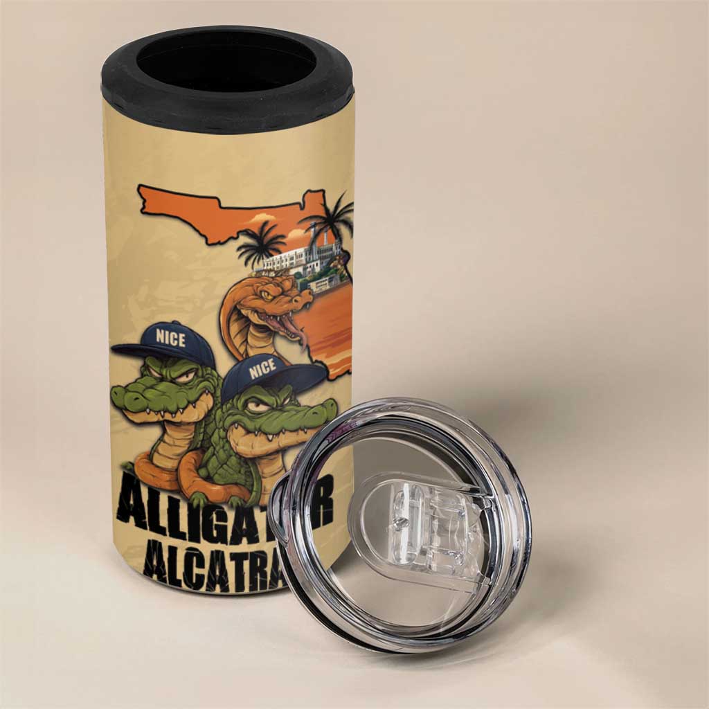 Alligator Alcatraz Prison Florida Everglades 4 in 1 Can Cooler Tumbler - Wonder Print Shop