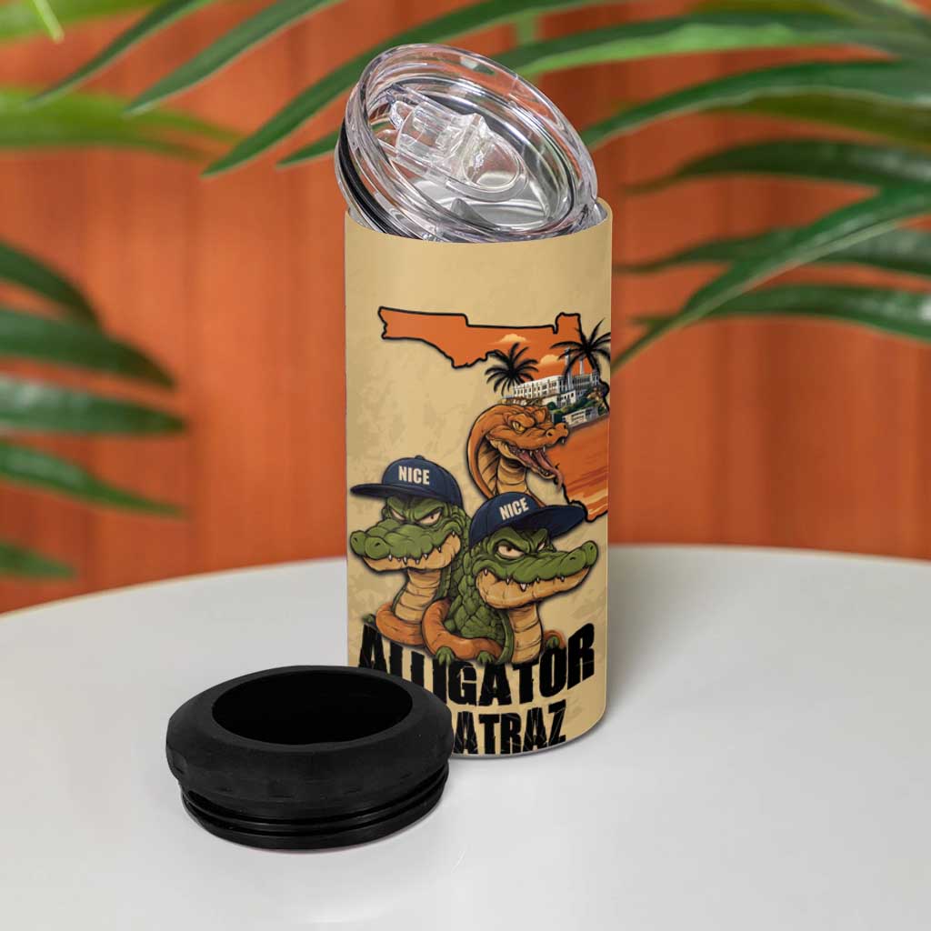 Alligator Alcatraz Prison Florida Everglades 4 in 1 Can Cooler Tumbler - Wonder Print Shop
