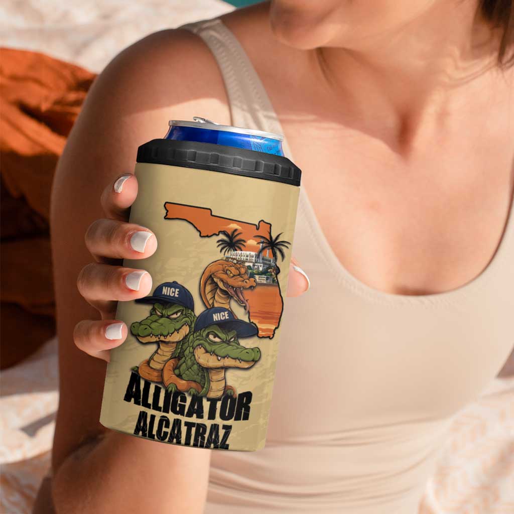 Alligator Alcatraz Prison Florida Everglades 4 in 1 Can Cooler Tumbler - Wonder Print Shop
