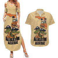 Alligator Alcatraz Prison Florida Everglades Couples Matching Summer Maxi Dress and Hawaiian Shirt - Wonder Print Shop