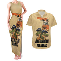 Alligator Alcatraz Prison Florida Everglades Couples Matching Tank Maxi Dress and Hawaiian Shirt - Wonder Print Shop