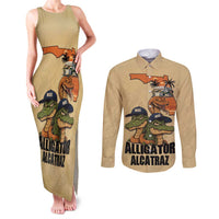Alligator Alcatraz Prison Florida Everglades Couples Matching Tank Maxi Dress and Long Sleeve Button Shirt - Wonder Print Shop