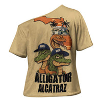 Alligator Alcatraz Prison Florida Everglades Cross Shoulder Shirt - Wonder Print Shop