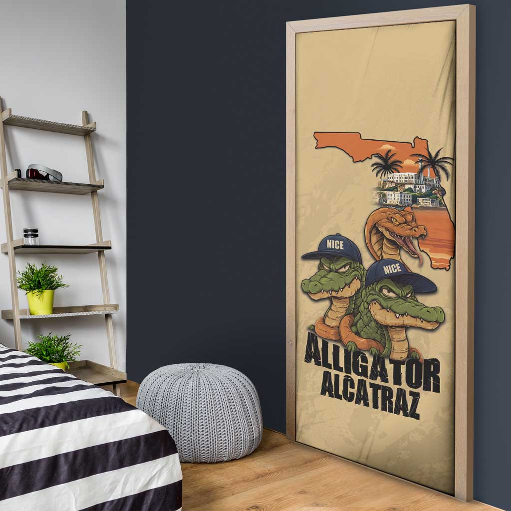 Alligator Alcatraz Prison Florida Everglades Door Cover - Wonder Print Shop