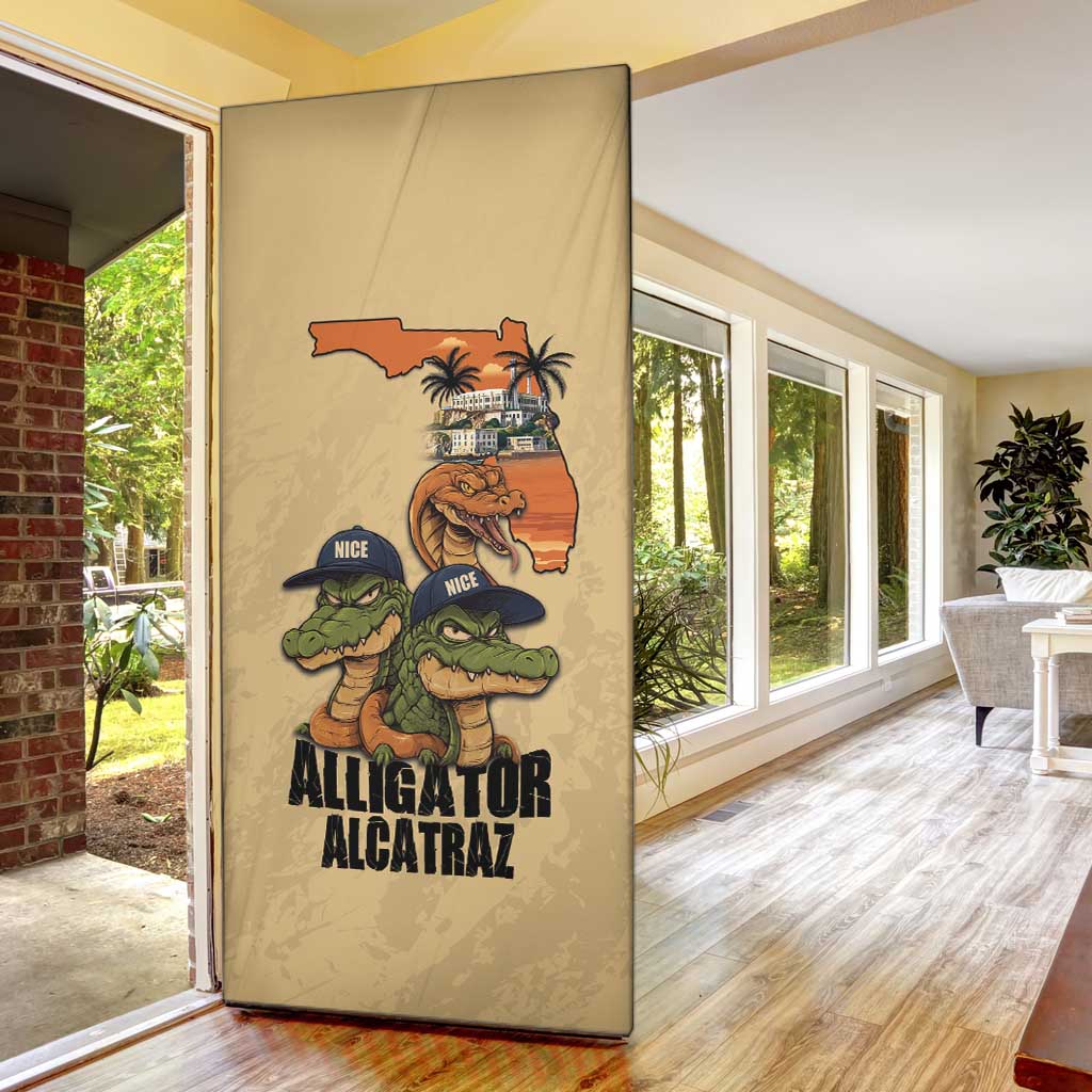 Alligator Alcatraz Prison Florida Everglades Door Cover - Wonder Print Shop