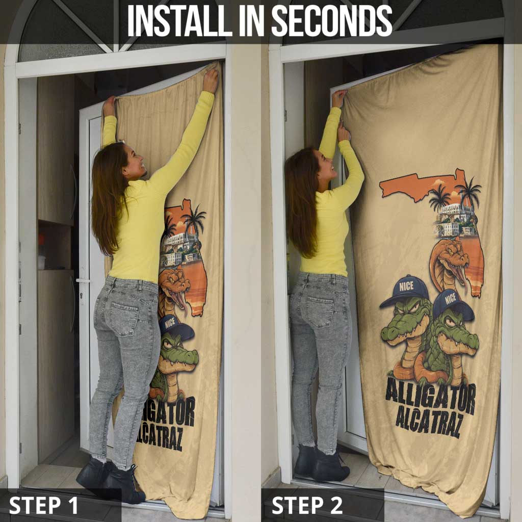 Alligator Alcatraz Prison Florida Everglades Door Cover - Wonder Print Shop