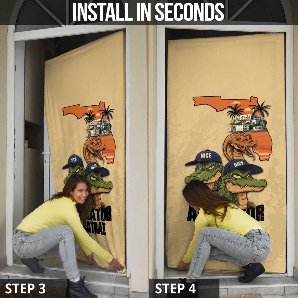 Alligator Alcatraz Prison Florida Everglades Door Cover - Wonder Print Shop